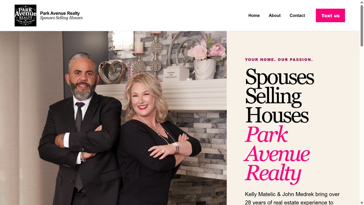 Spouses Selling Houses homepage featuring Kelly Matelic and John Medrek.